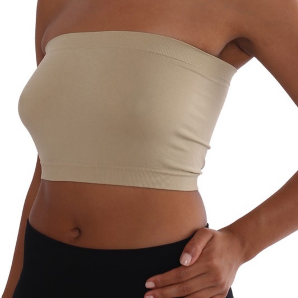 Seamless PLUS SIZE Plain Tube Top Layering
Bandeau..  New in Bag -Khaki